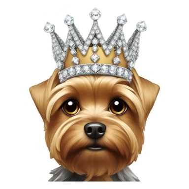 Yorkie's head in a crown of diamonds sticker