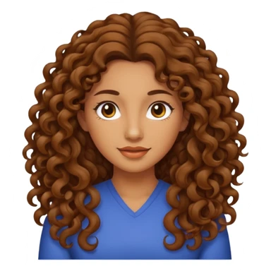 Mujer piel canela y pelo rizado largo  sticker