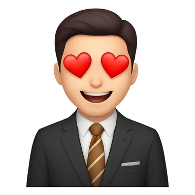 Change the facial expression to in love with heart eyes, keeping the same style as the reference image. sticker