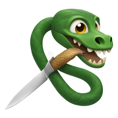 snake with a knife sticker