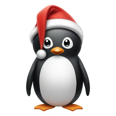 Penguin with santa hat sticker