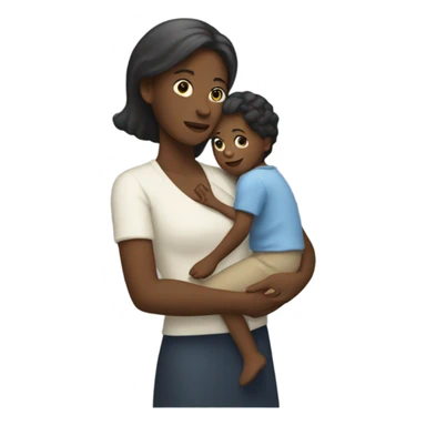 white mother with child sticker