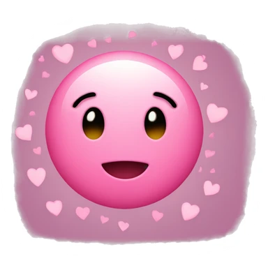 Blushing smiley face emoji with pink hearts  sticker