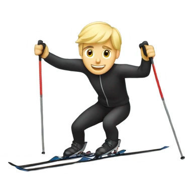 Blond guy on cross country skiing with Black cap sticker
