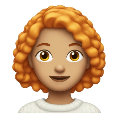 girl with half orange hair dressed in white sweather sticker