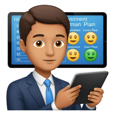 customized investment plan with man sticker