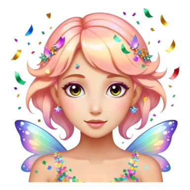 Beautiful Birthday Confetti fairy sticker