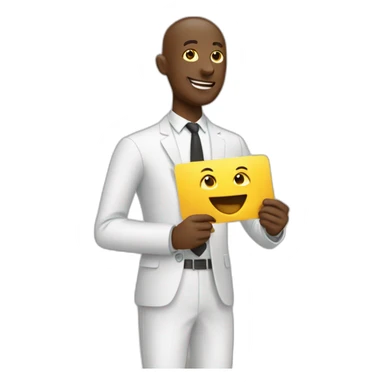 man holding loyalty card sticker