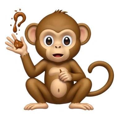 Monkey throwing poop sticker