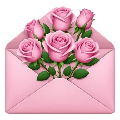 Envelope filled with pink roses  sticker