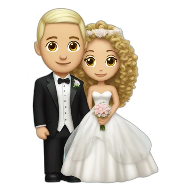 Eminem getting married with a girl with curly hair  sticker