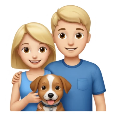 Girl and boy with a dog sticker