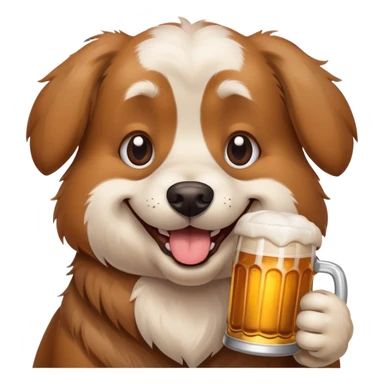 Собака пьяная с пивом sticker