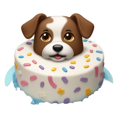 Dog birthday cake sticker