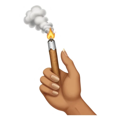 Hand emoji smoking joint sticker