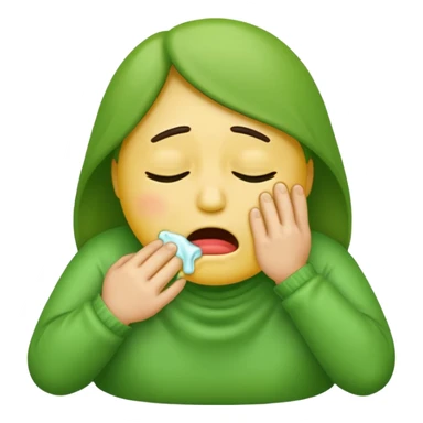green-faced emoji both tears and vomit classic emoji look no human-like features sticker