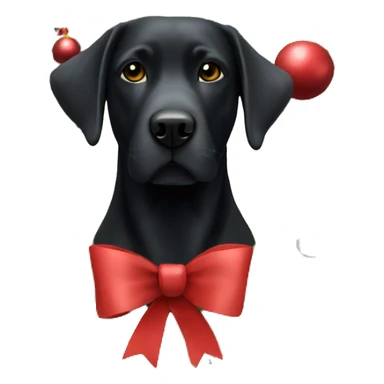 Black lab in a Christmas wreath sticker