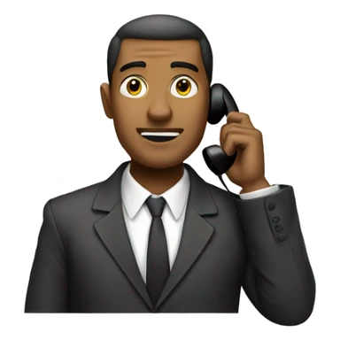 man with dollar signs calling with his telephone sticker
