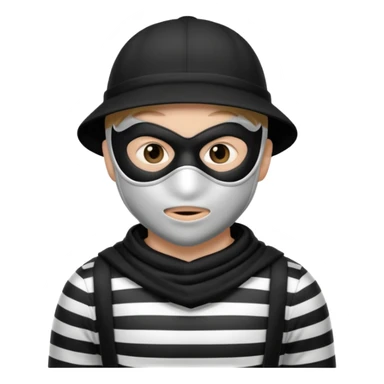 burglar with mask and black white clothes sticker