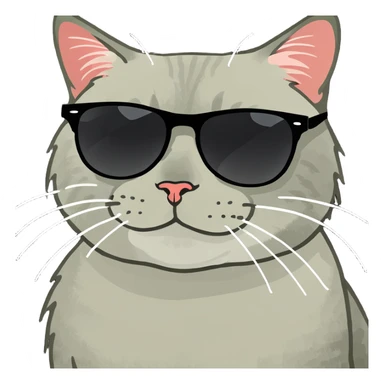 Cat with sunglasses sticker