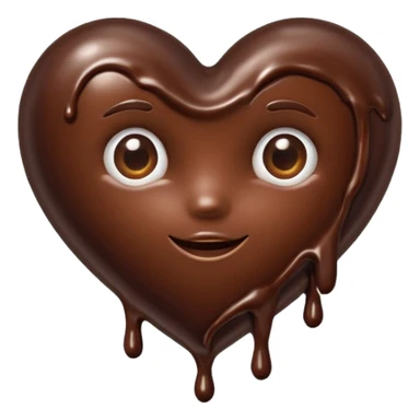melted chocolate heart sticker