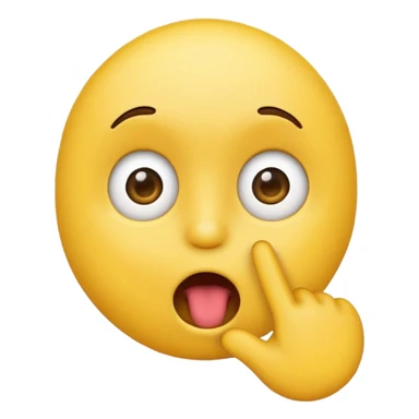 A surprised simple emoji 😯 sucking a finger 👆 sticker