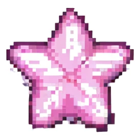 pink star pixel art sticker