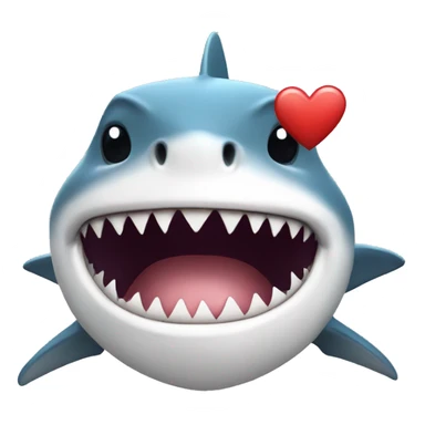 shark with heart sticker