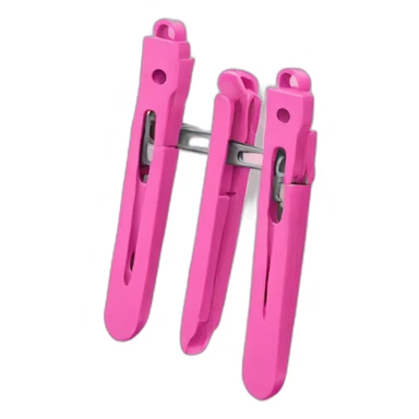 Two pink clothes pins  sticker