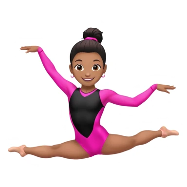 "A gymnast in neon pink and black outfit with a smile and a look of surprise." sticker