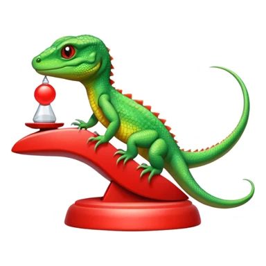 Lizzard pressing red button sticker
