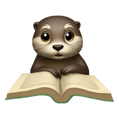 Otter reading a book sticker