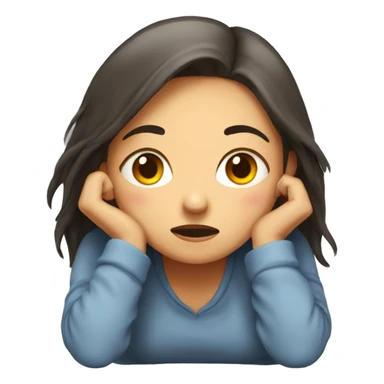 Tired girl crawling sticker