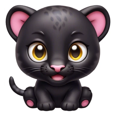 Cinematic Comical Baby Panther Portrait Emoji, Head tilted dramatically with an exaggeratedly shocked expression, featuring a compact, endearing build with wide, comically expressive eyes full of humorous disbelief, Simplified yet hilariously expressive features, highly detailed, glowing with a slightly sassy glow, high shine, dramatic yet playful, stylized with an air of quirky youthful charm, soft glowing outline, capturing the essence of a meme-worthy baby panther that looks ready to side-eye its way into viral fame! sticker