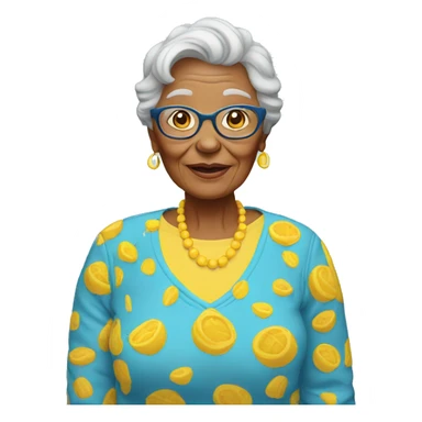 grandma blue and yellow sticker