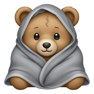 Teddy bear wrapped in a blanket sticker