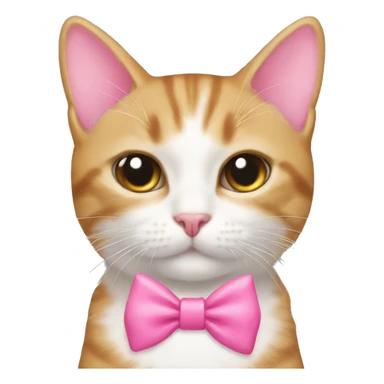 Pink bow on a cat sticker