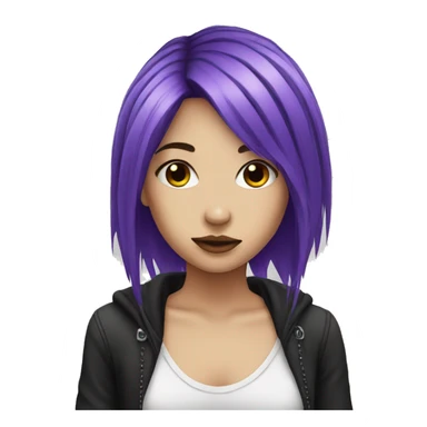 emo girl purple hair sticker
