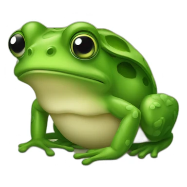 Une grenouille avec une caca sticker