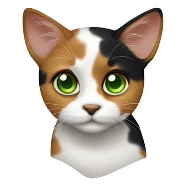 calico with green eyes sticker