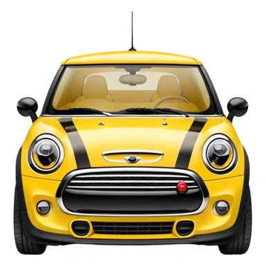 Yellow Mini Cooper sticker
