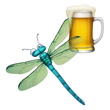 dragonfly holding a beer sticker