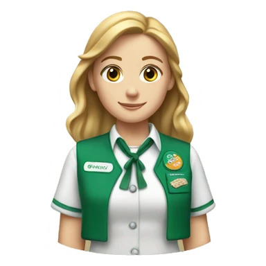 white girl scout selling cookie sticker