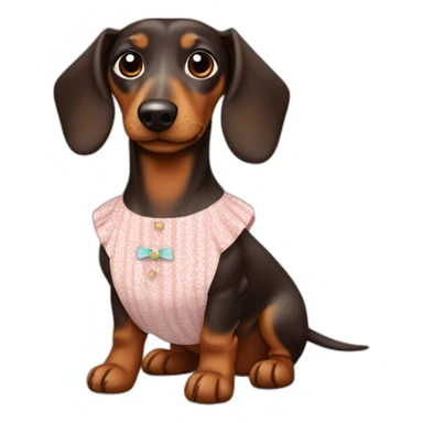 Cute Lady brown Dachshund with chilean dress sticker
