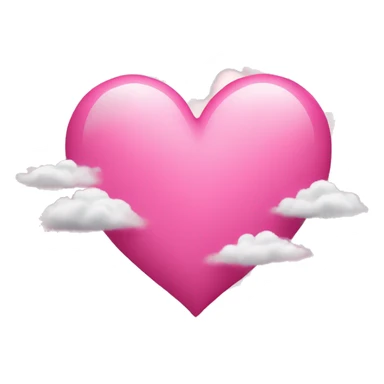Pink heart with clouds around it sticker