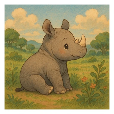 baby rhino sticker