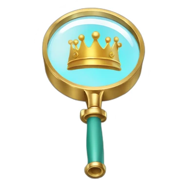 Magnifying glass with a golden crown sticker