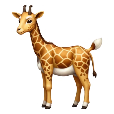 A goat with a giraffe body sticker