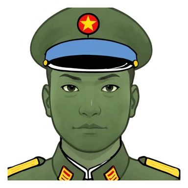 Chinese man in military uniform sticker