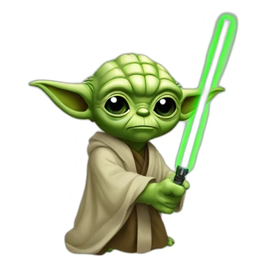 Yoda che spara una una spada laser sticker